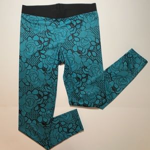 CANDIE’S Teal Floral Leggings